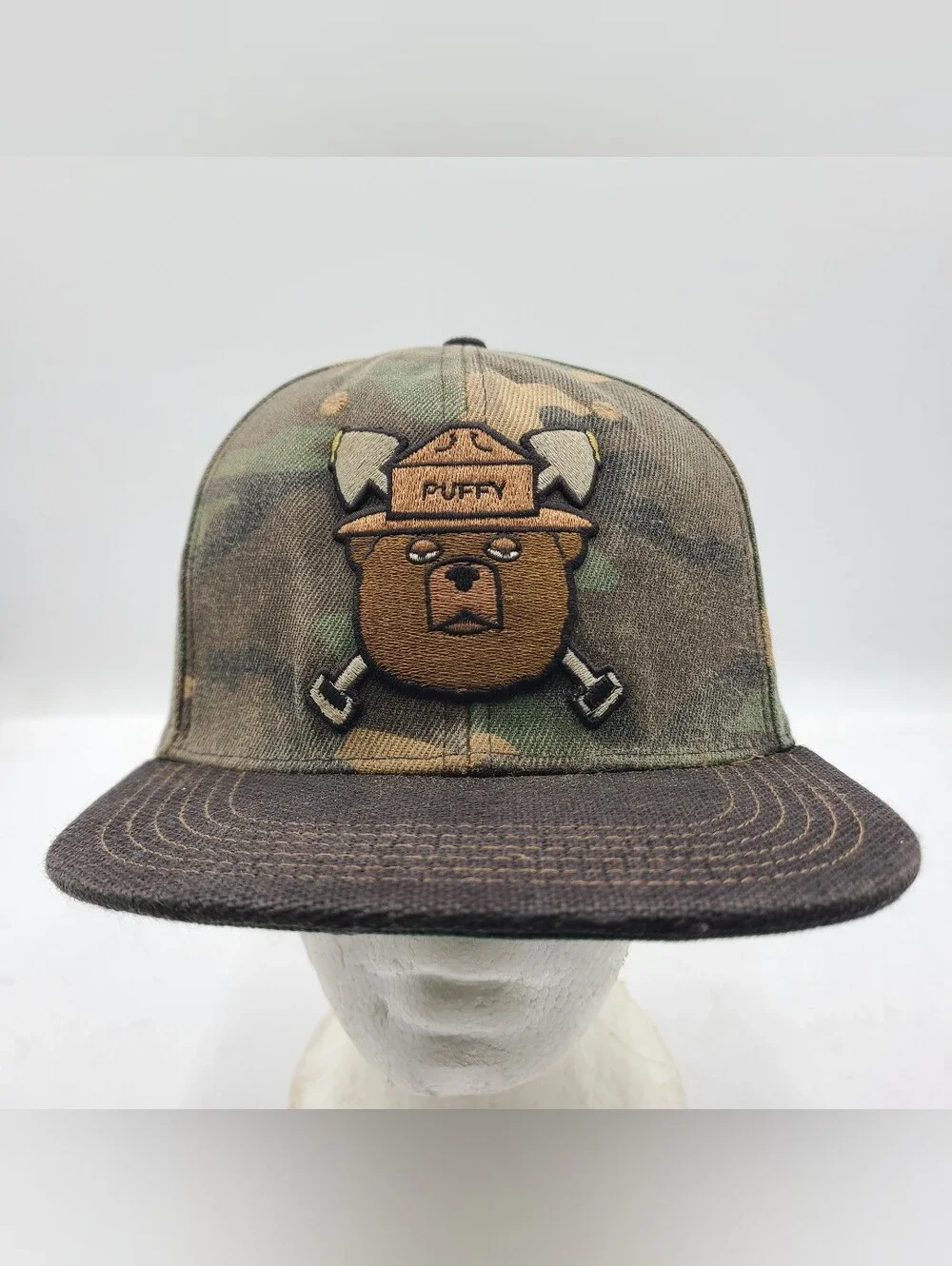 B55 Puffy Limited Edition Bear Baseball Cap Grassroots California Camo S/M
